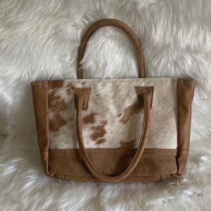 Myra bag cowhide hair on both sides leather Handbag EUC